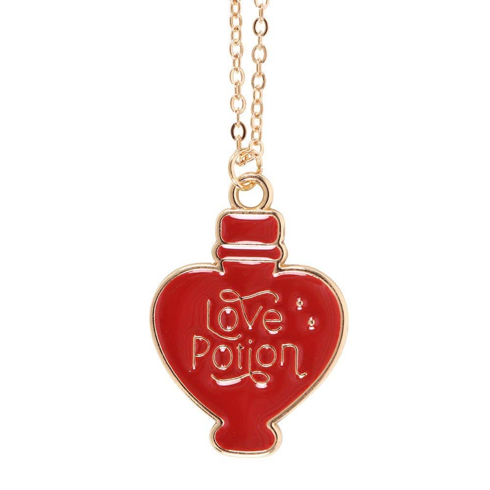 Greeting Card - Love Potion Enamel Stainless Steel Necklace
