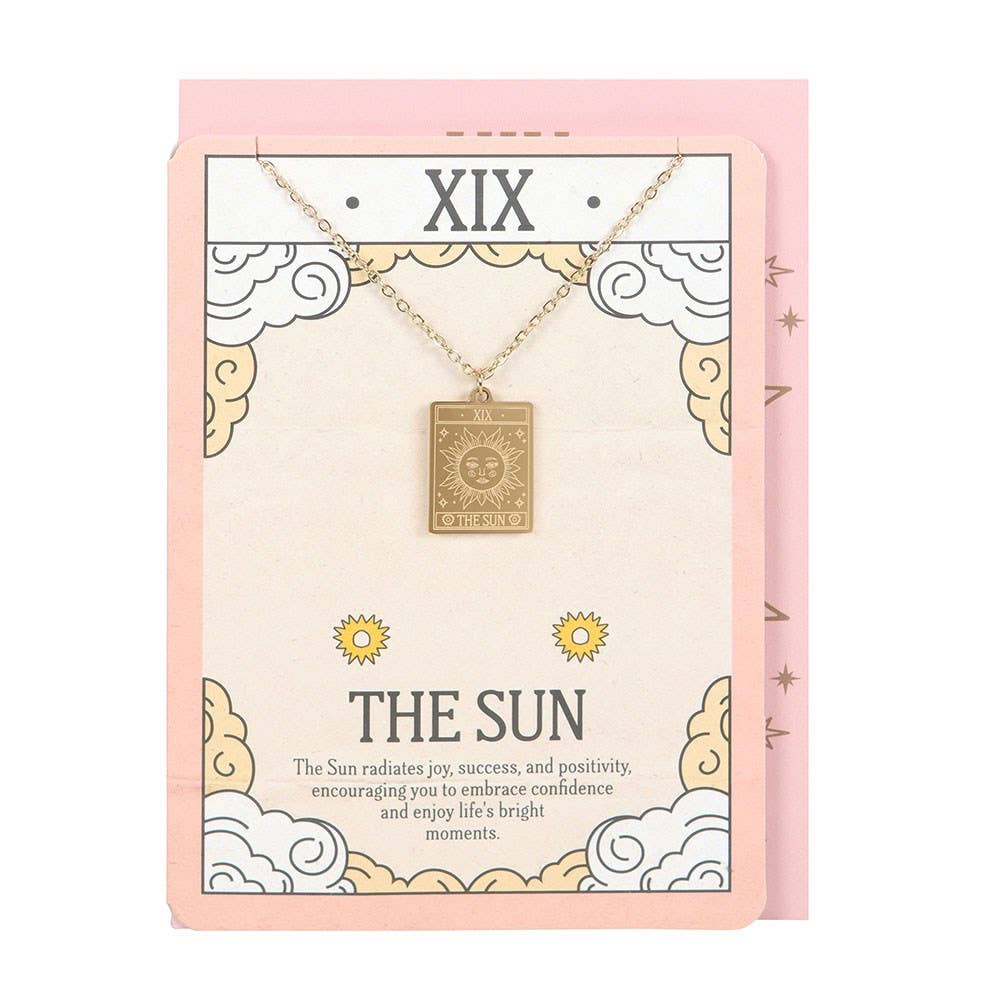 Greeting Card - The Sun Vintage Tarot Necklace