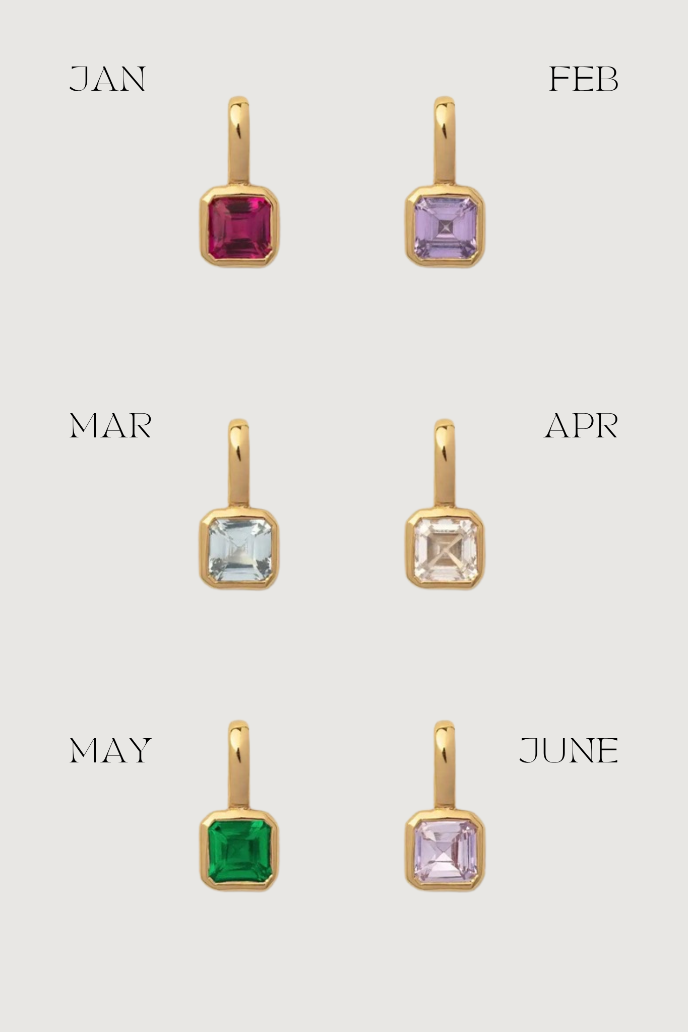 GOLD CHARM BIRTHSTONE MULTI - STUDIO JO STORE
