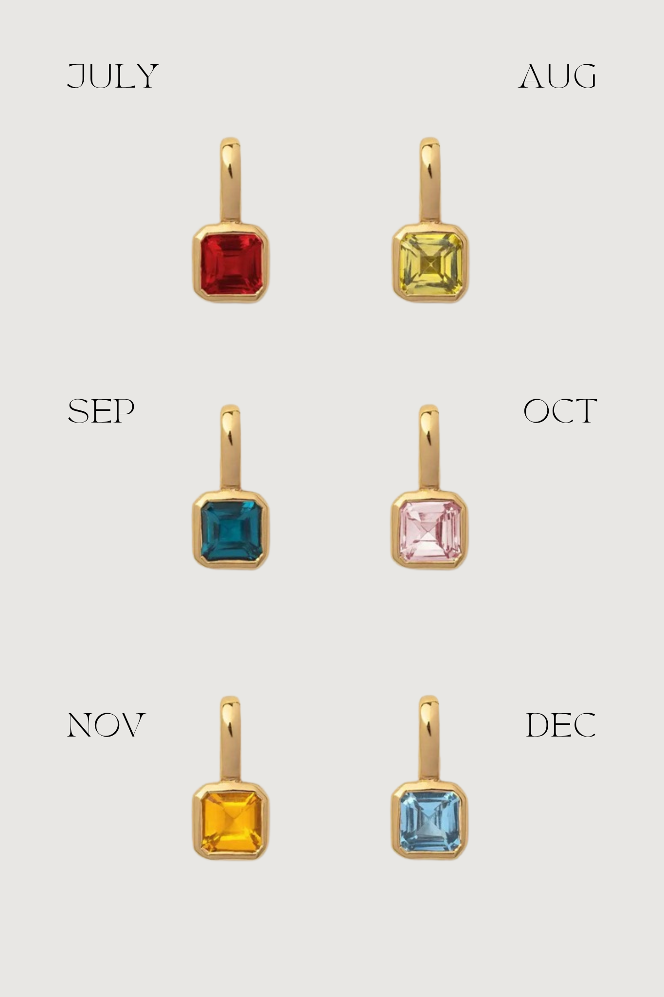 GOLD CHARM BIRTHSTONE MULTI - STUDIO JO STORE