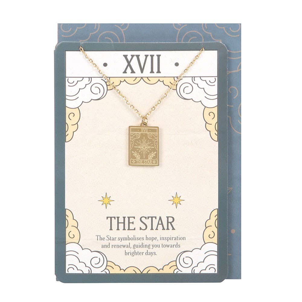 Greeting Card - The Star Vintage Tarot Necklace
