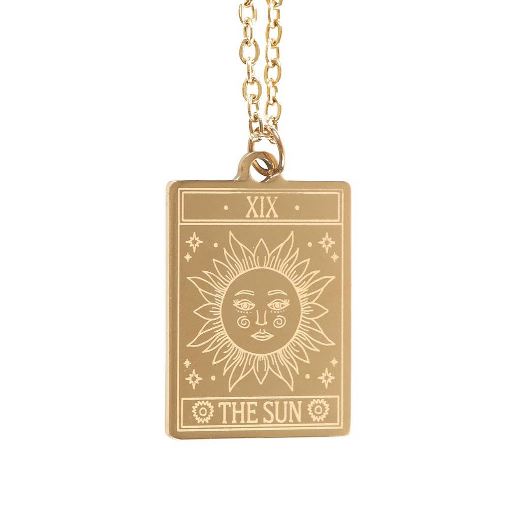 Greeting Card - The Sun Vintage Tarot Necklace
