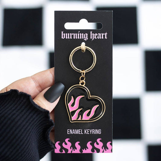 WONDER IMPORTS AUSTRALIA - Burning Heart Alloy and Enamel Keyring
