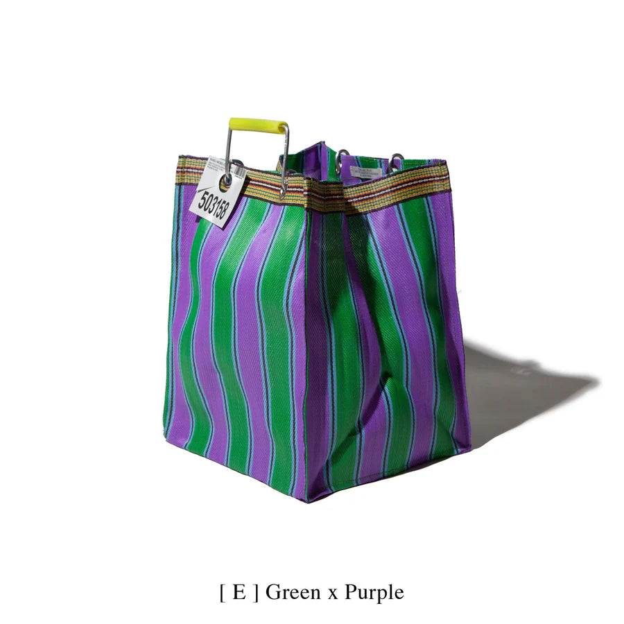 PUEBCO Australia - Plastic Stripe Bag, Green/Purple