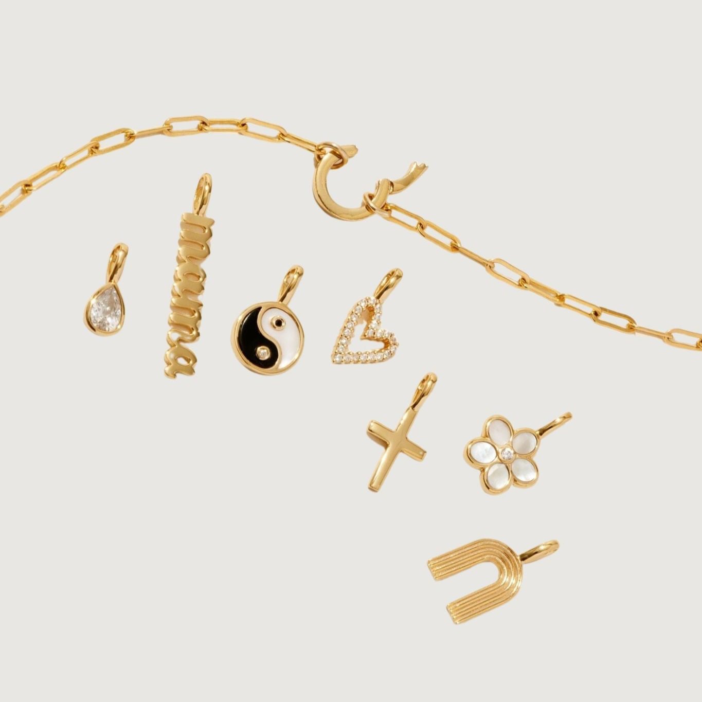 GOLD LINK CHAIN CHARM NECKLACE - STUDIO JO STORE