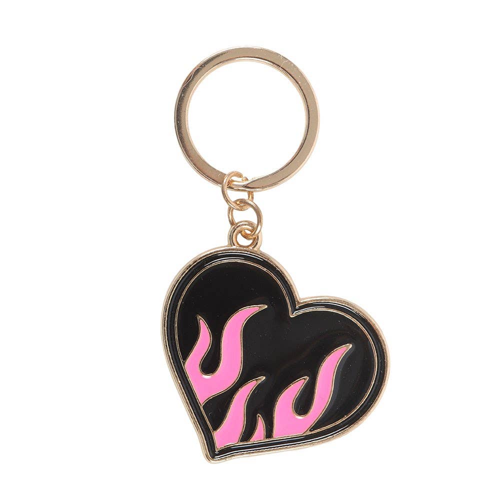 WONDER IMPORTS AUSTRALIA - Burning Heart Alloy and Enamel Keyring