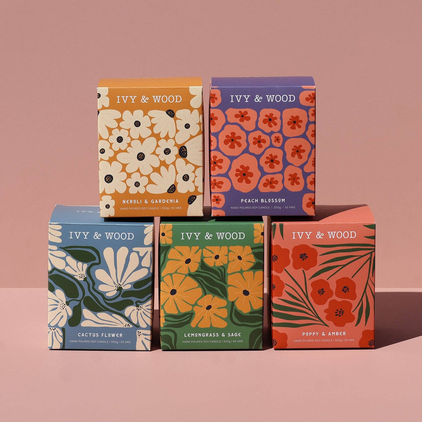 Ivy & Wood - Poppy & Amber Scented Soy Candle