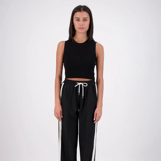 Jasmine Alexa - Barcelona Cropped Crew Neck Knit Tank Black