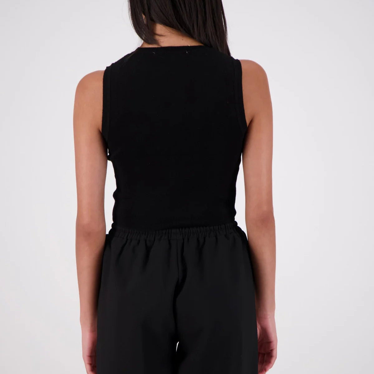 Jasmine Alexa - Barcelona Cropped Crew Neck Knit Tank Black