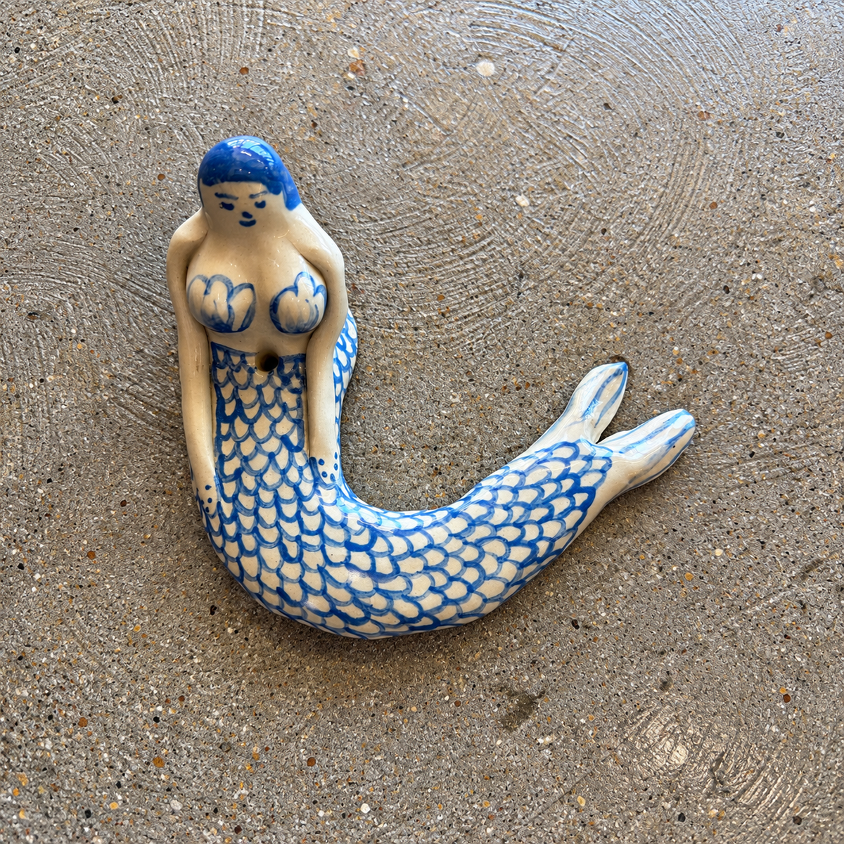 Blue Mermaid Ceramic Incense Holder