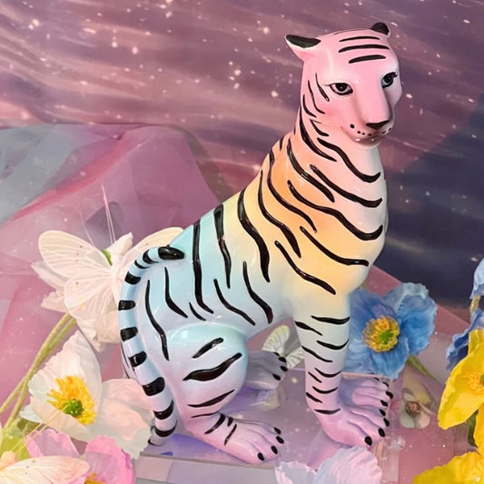 Jungle Cat Club - Celeste the Rainbow Tiger Statue