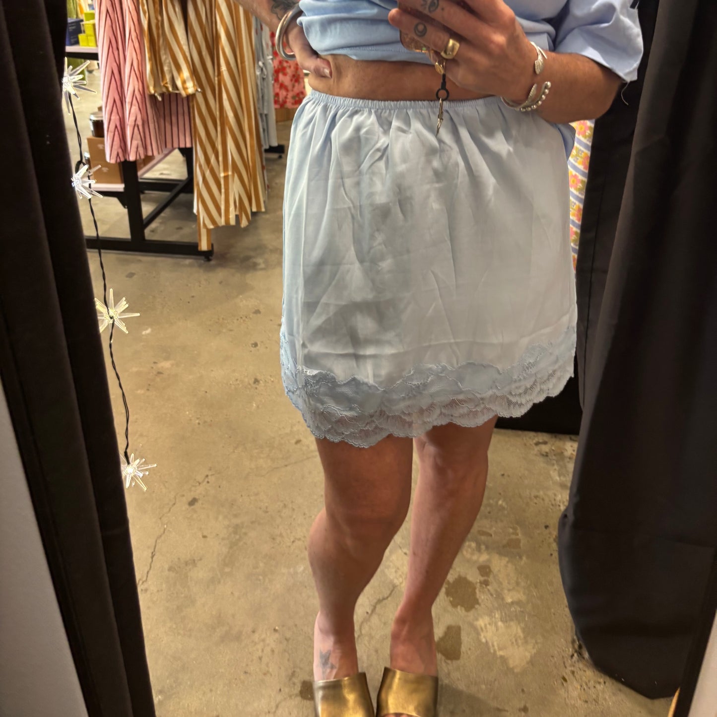 By Frankie - Powder Blue Lace Skirt