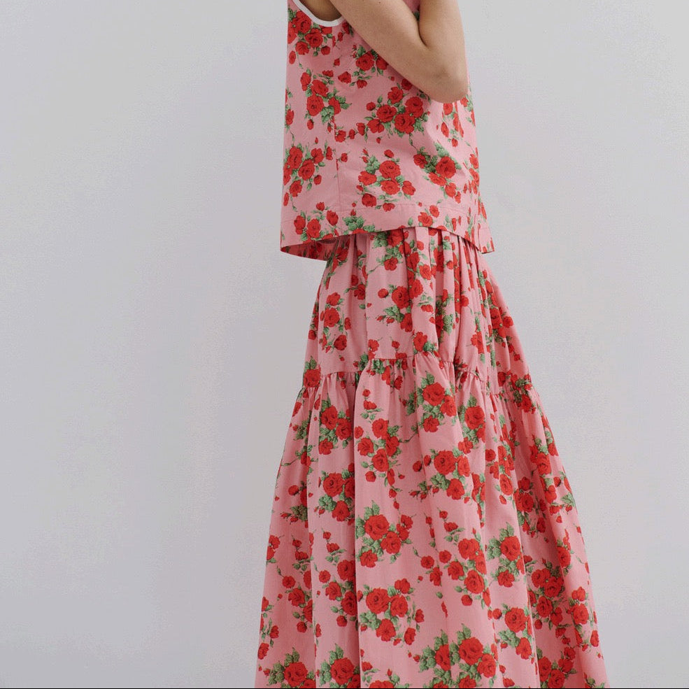 MAEVARII - Queen of Roses Midi Skirt