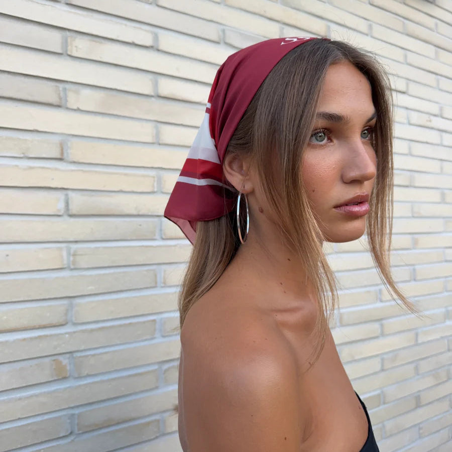 SSAINT - Red Print Head Scarf