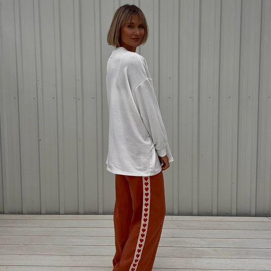 By Frankie - Orange / Red Heart Stripe Pants