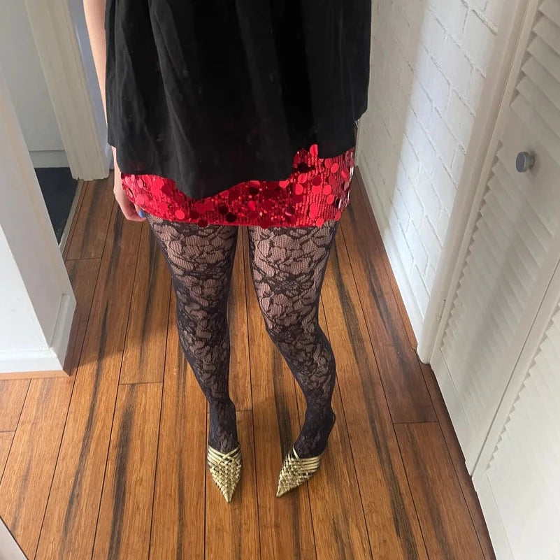 Leggy Lace Tights, Various Colours