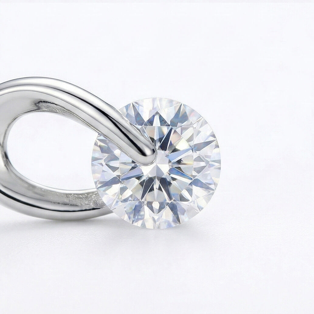 SWEEKU - Minimalist CZ Pave Huggie, SILVER
