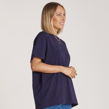 Feather & Noise - Carter Tee, Navy