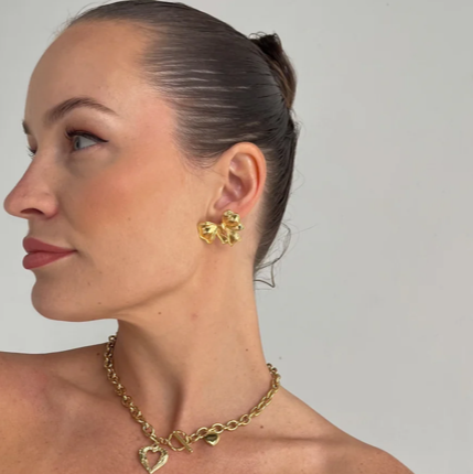 Tegan Rae - BOW STUD EARRINGS 18K GOLD PVD