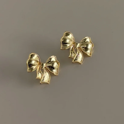 Tegan Rae - BOW STUD EARRINGS 18K GOLD PVD