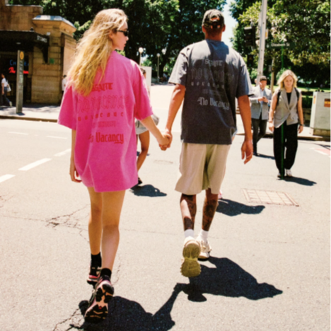 SSAINT - No Vacancy Tee Charcoal Acid Wash
