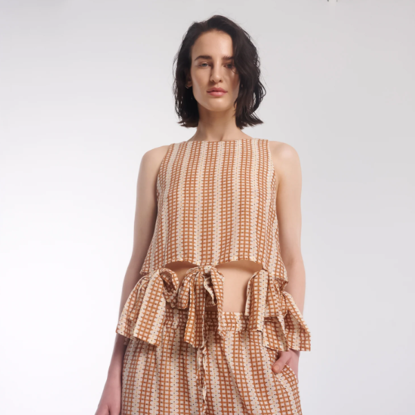 The Tales - Retro Daisy Cotton Bow Top