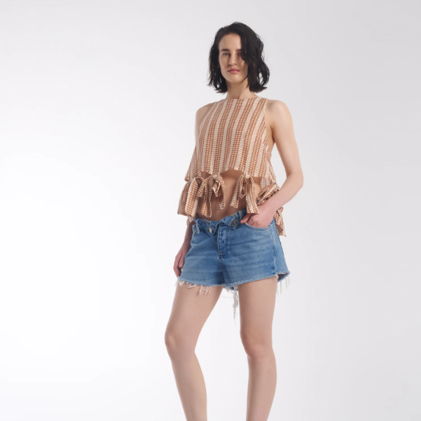The Tales - Retro Daisy Cotton Bow Top