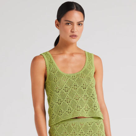 Poolside Paradiso - Messina Knit Singlet - Daiquiri