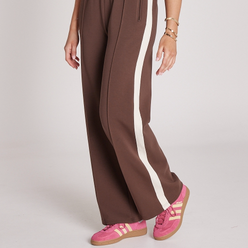 Feather & Noise - NOAH WIDE PANT - CHOCOLATE CREAM STRIPE