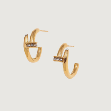 Tegan Rae - DIAMONTE HALF HOOP EARRINGS