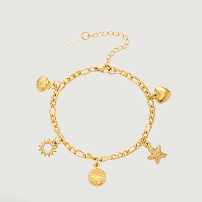Tegan Rae - SUMMER CHARM BRACELET 18K GOLD PVD PLATED