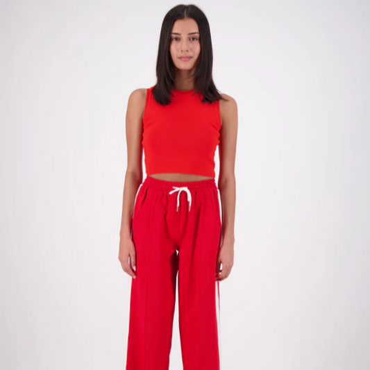 Jasmine Alexa - Barcelona Cropped Crew Neck Knit Tank Red