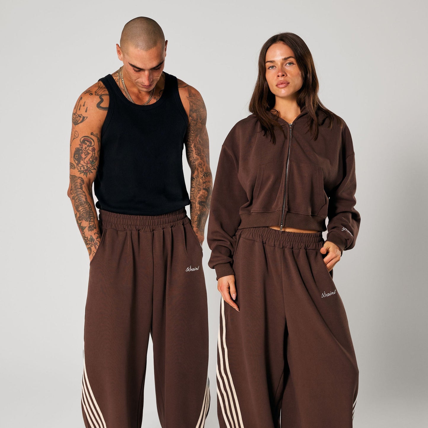 SSAINT - CROPPED HOODIE - BROWN