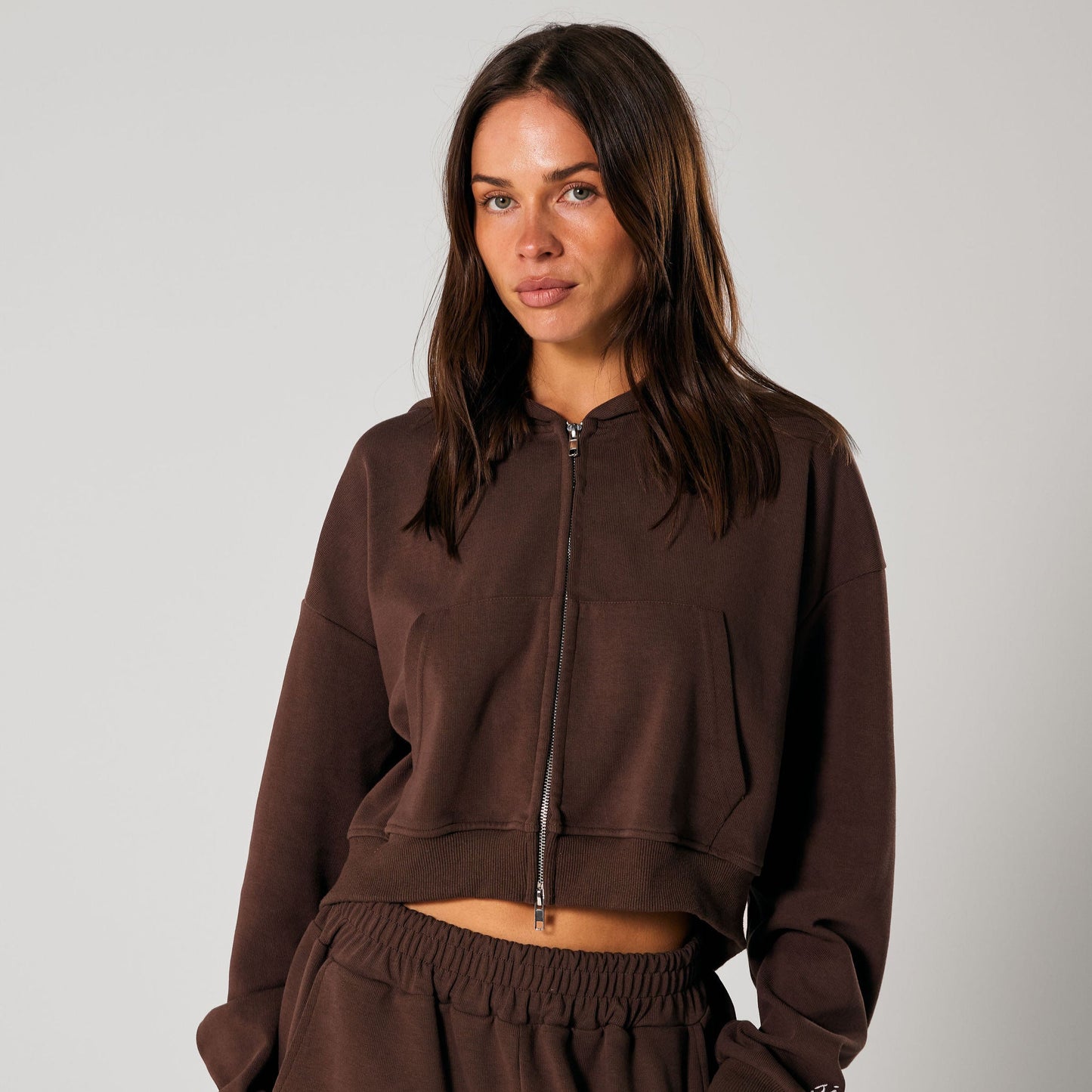 SSAINT - CROPPED HOODIE - BROWN