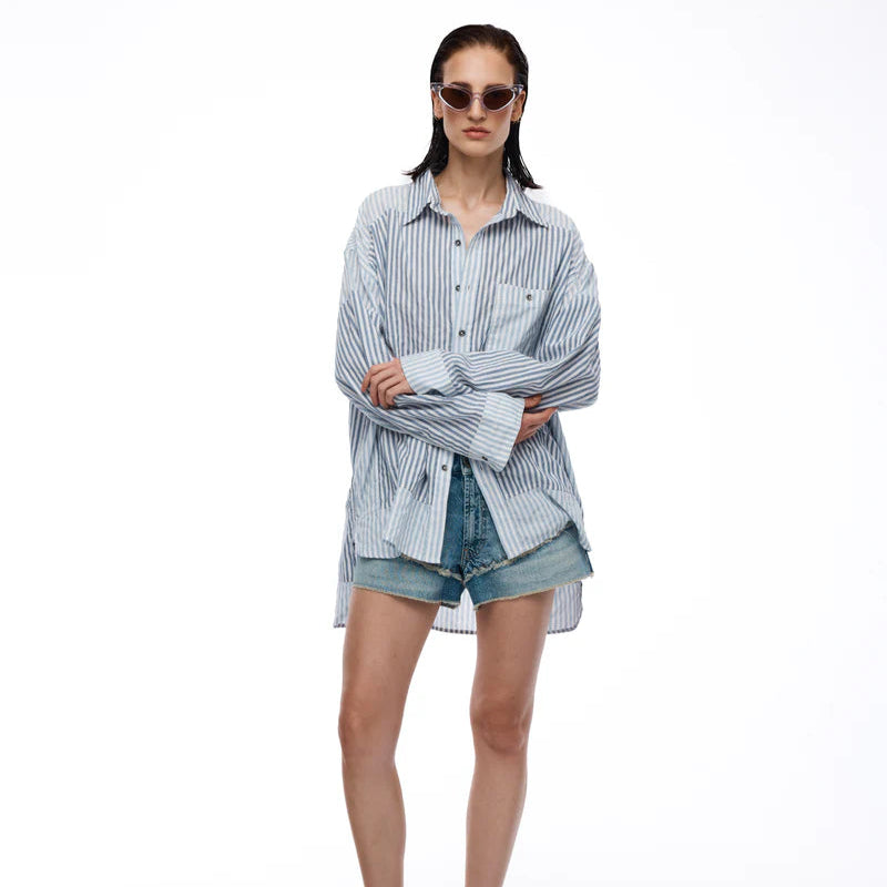 The Tales - Patchwork Stripe Oversized Shirt