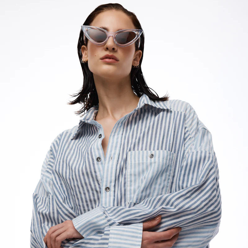 The Tales - Patchwork Stripe Oversized Shirt
