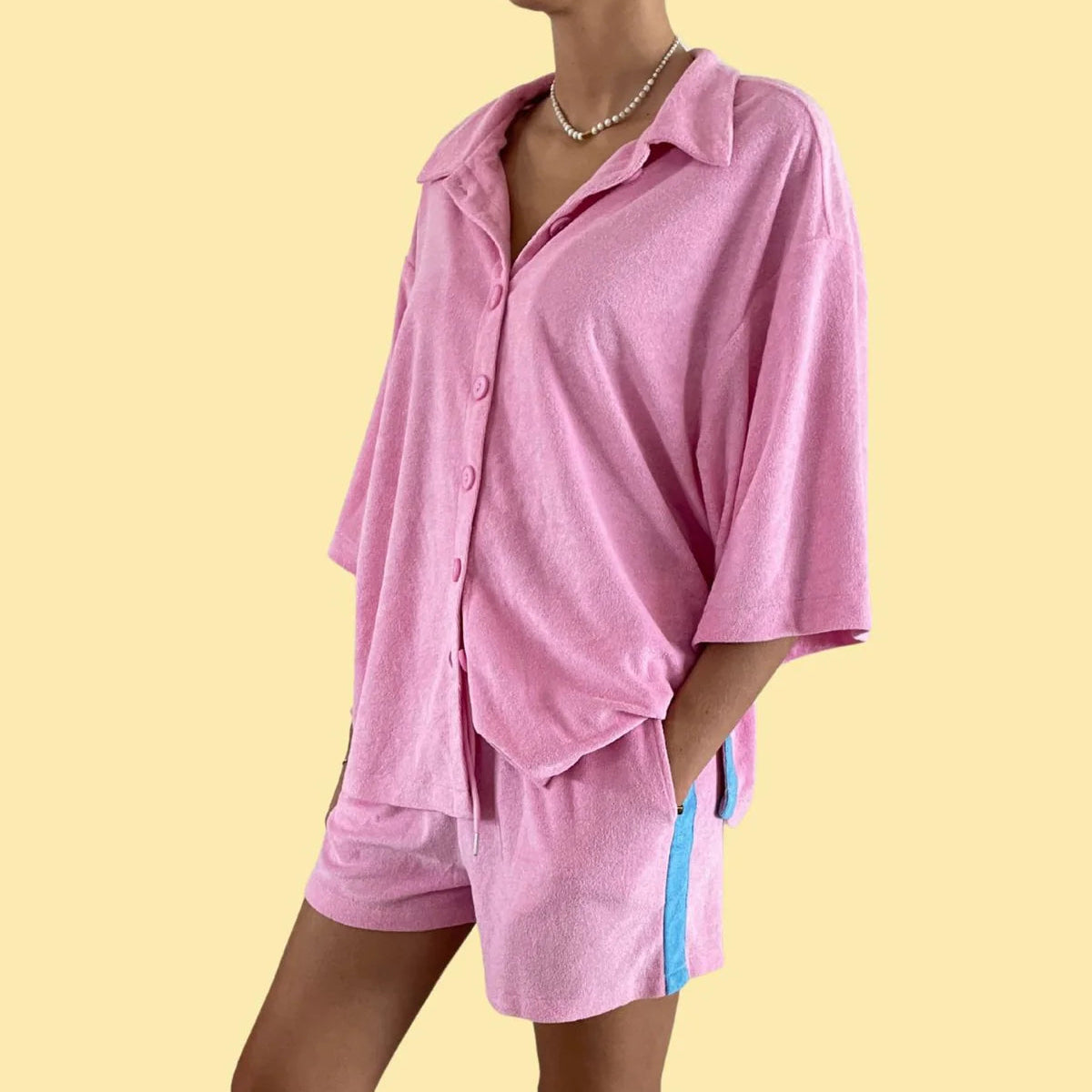 ALAKAI - PRE ORDER - Ladies Sunny Somewhere Terry Towel Shorts - Pink