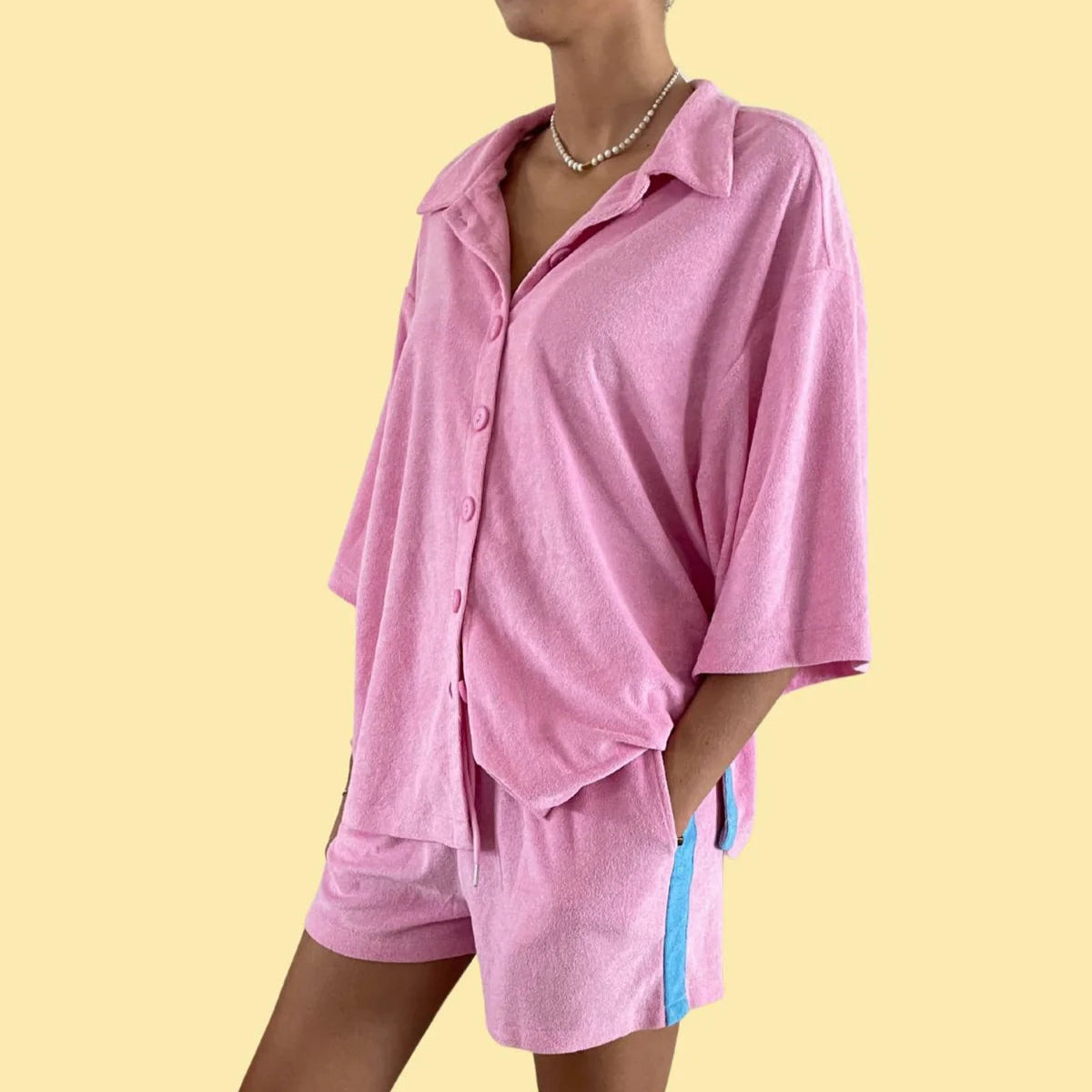 ALAKAI - PRE ORDER - LADIES LUCKY DAY TERRY SHIRT - PINK