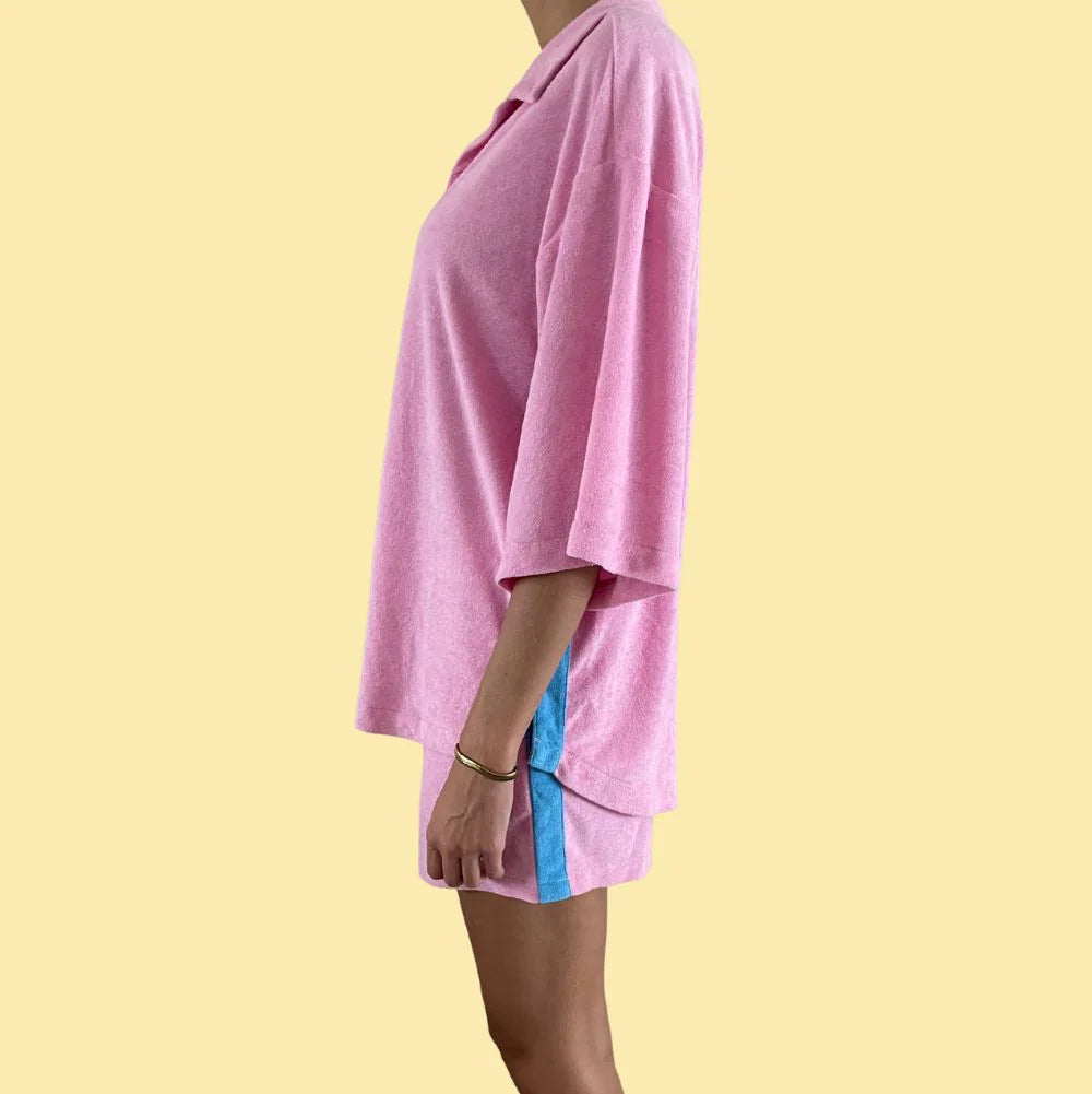 ALAKAI - PRE ORDER - Ladies Sunny Somewhere Terry Towel Shorts - Pink
