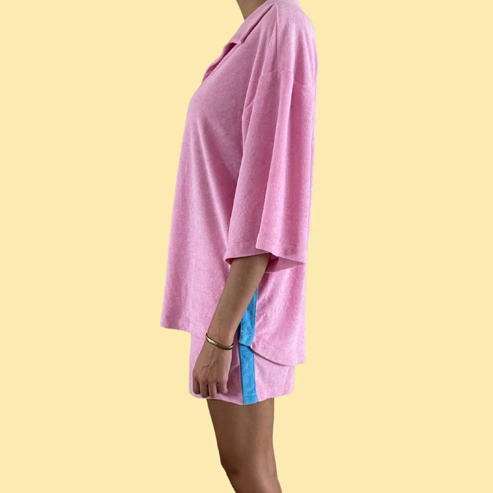 ALAKAI - PRE ORDER - LADIES LUCKY DAY TERRY SHIRT - PINK