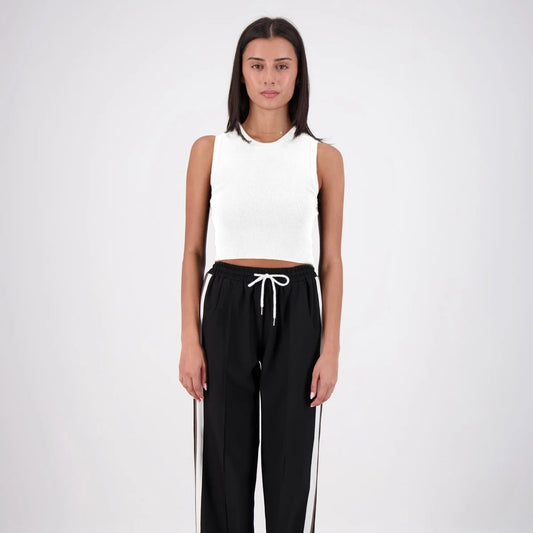 Jasmine Alexa - Barcelona Cropped Crew Neck Knit Tank White