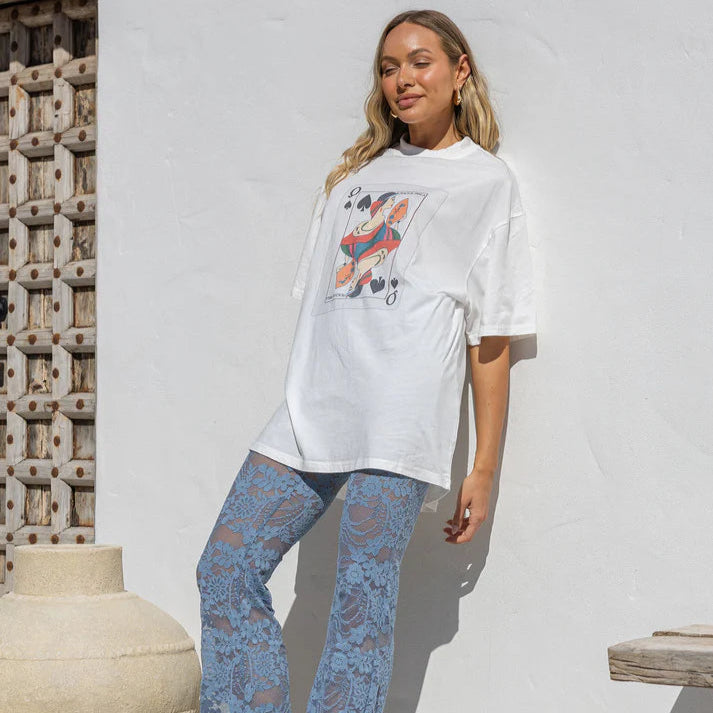 PEACH + PARLA - DOLCE LACE PANT OCEAN BLUE