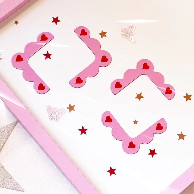 Jungle Cat Club - Corner Frame Hearts Magnet Set