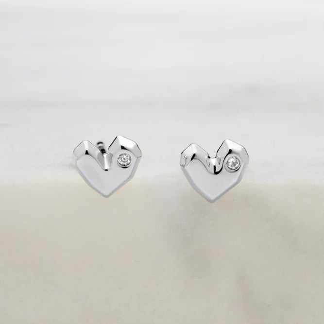 Zafino - Crystal Heart Stud Earring - 925 Silver