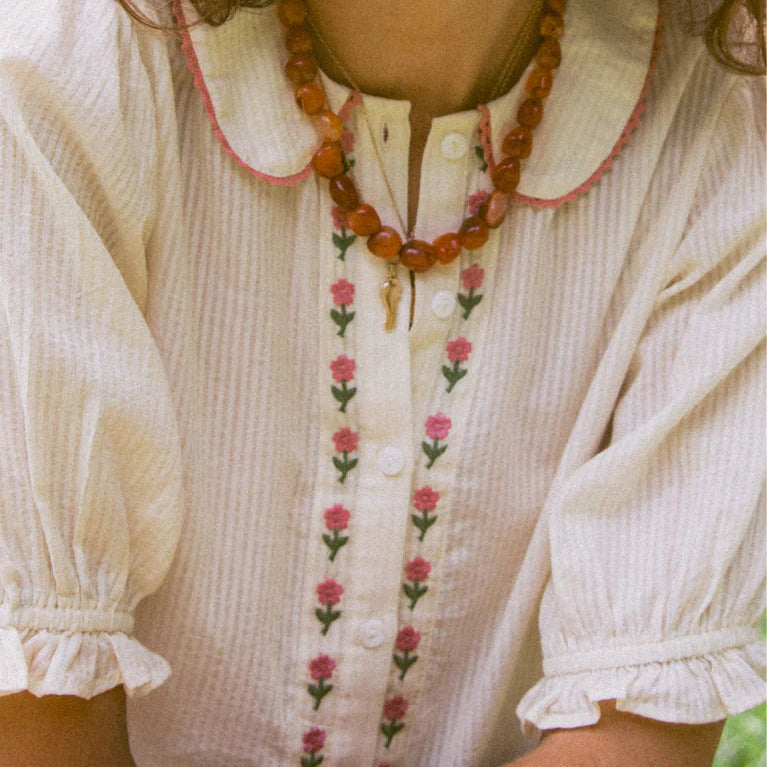 MARIGOLD MUSTANG - Gabby Blouse - Macadamia