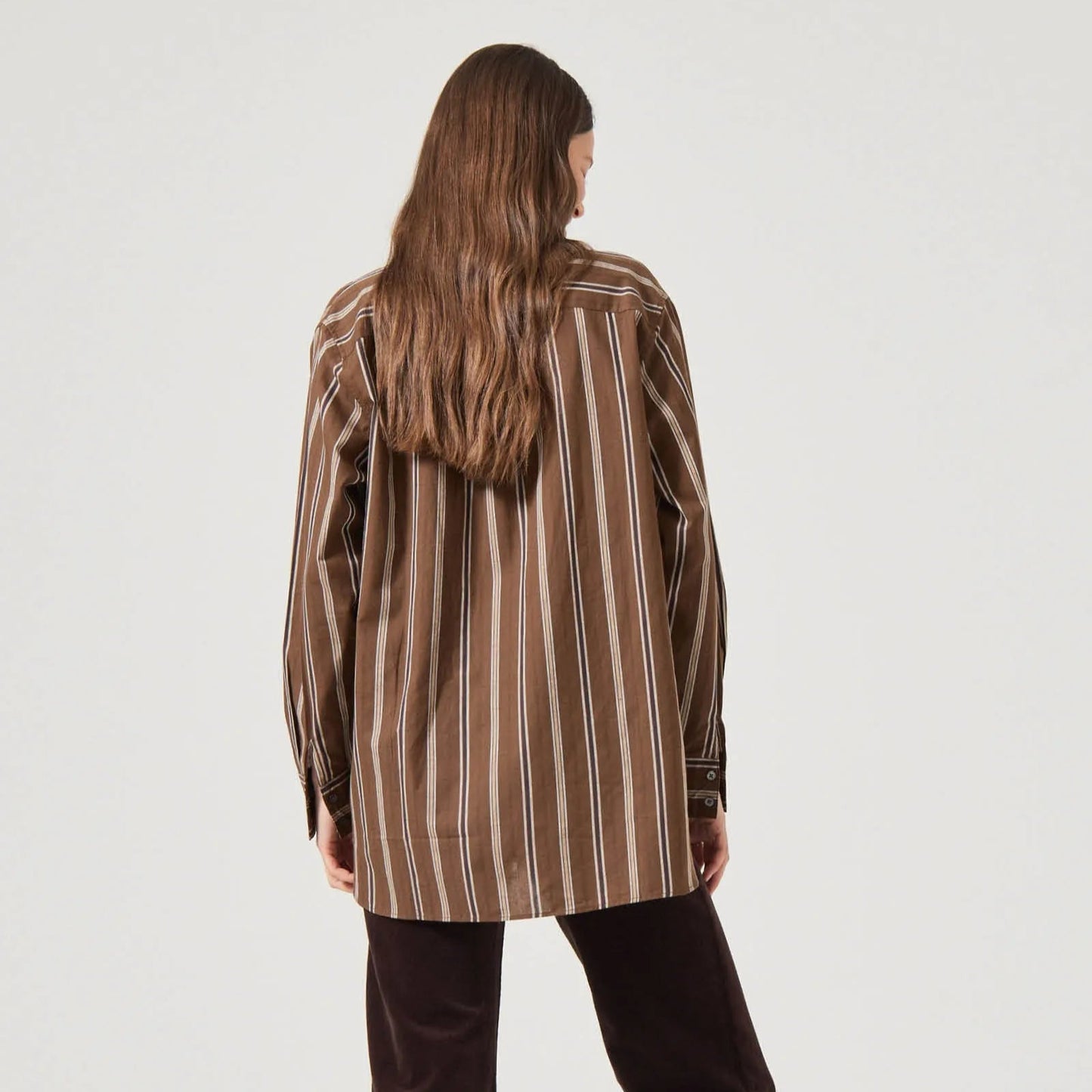 ROLLA'S Brownstone Shirt - Cocoa Stripe