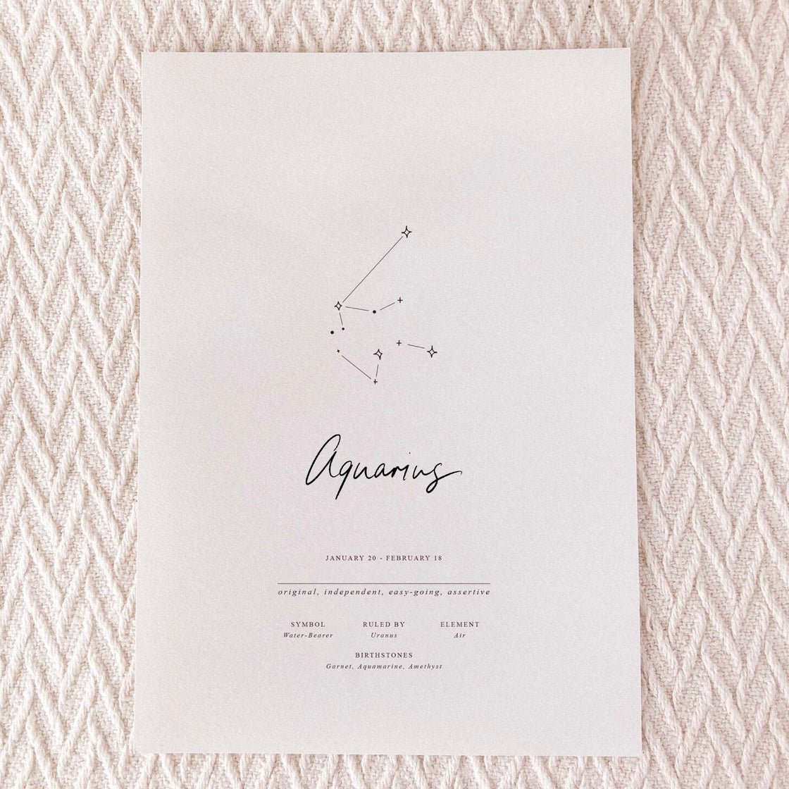 Wildfire Co x Bondi Letters Zodiac Print - The Sensory