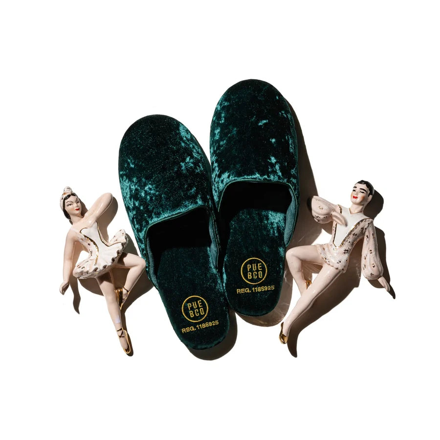 PUEBCO VELVET SLIPPER - GREEN