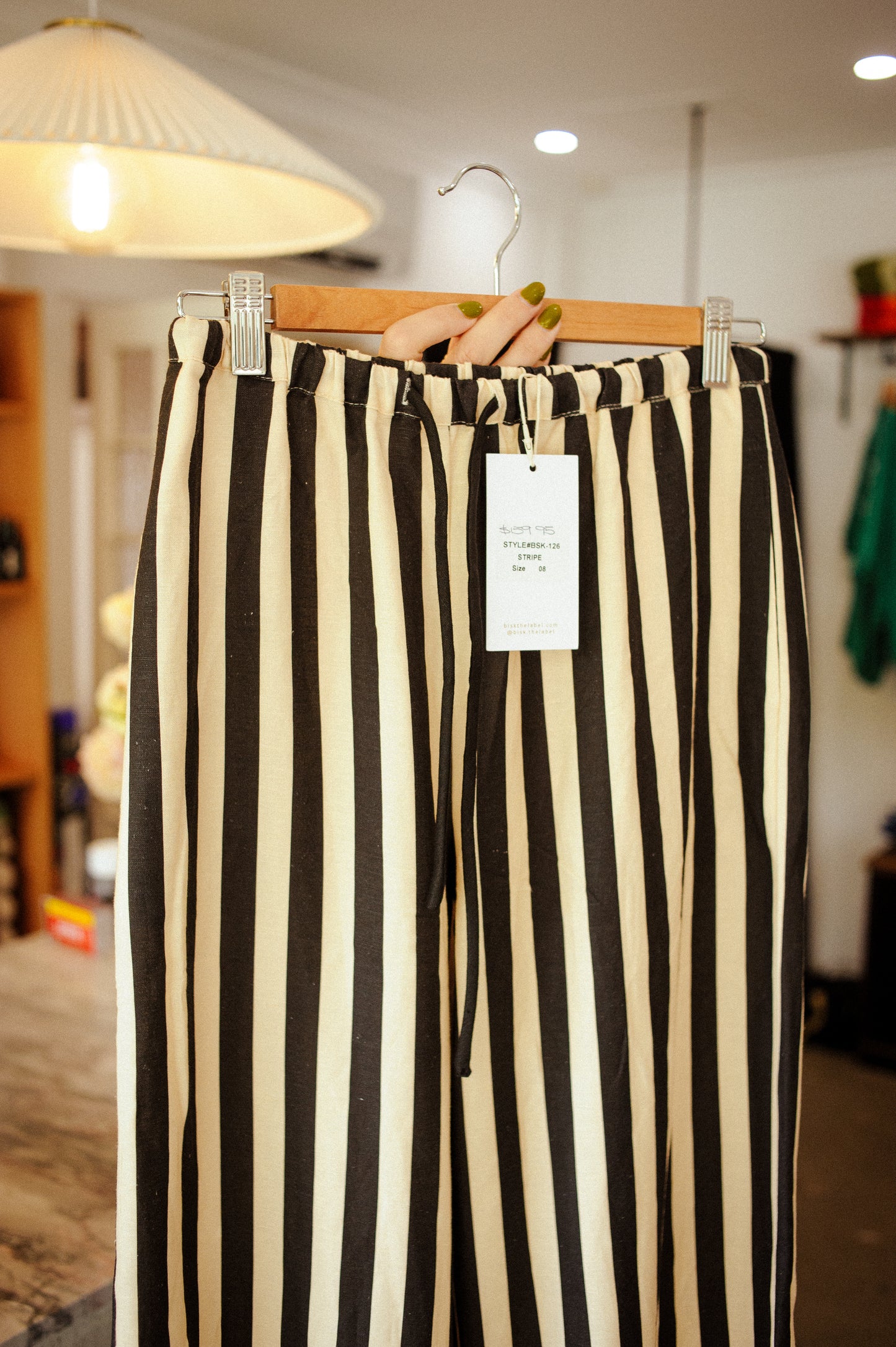 BISK The Label - Josie Stripe Linen Blend Pants