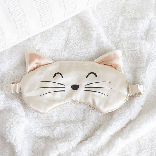 WONDER IMPORTS AUSTRALIA - White Cat Face Satin Eye Mask